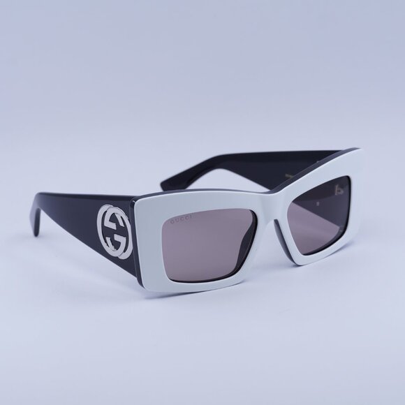 ?️ New Gucci GG1842S 006 Sunglasses - White/Black Frame, Brown Lenses main image 9